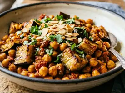 Chickpeas with eggplants
