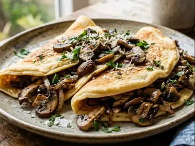 Pancakes with mushrooms