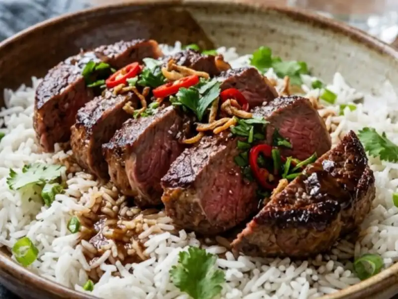 Red meat with rice